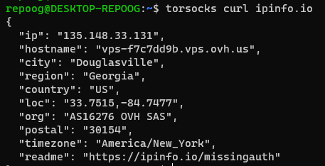 通过torsocks封装curl获得的IP地址